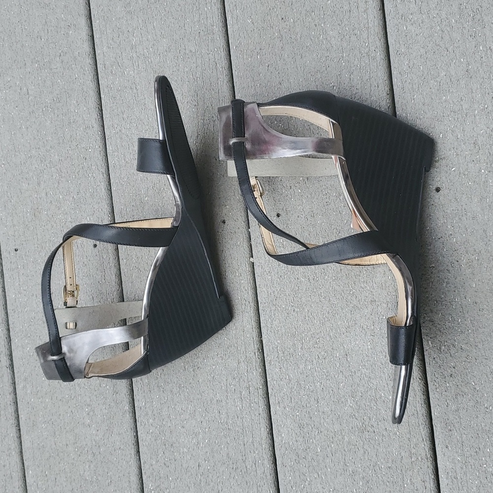 Enzo Angiolini McKinney Open Toe Strappy Wedge Sandals - Picture 6 of 13